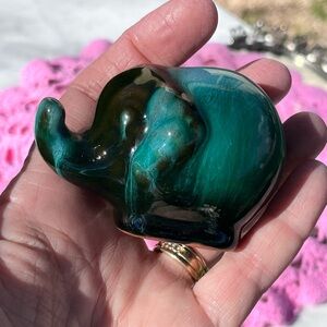 Vintage Blue Mountain Pottery Baby Elephant Figurine, Red Clay, Made in Canada